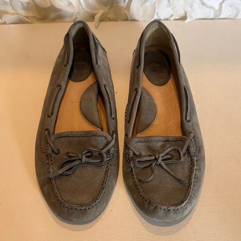 Frye Gray Suede Moccasin Loafers